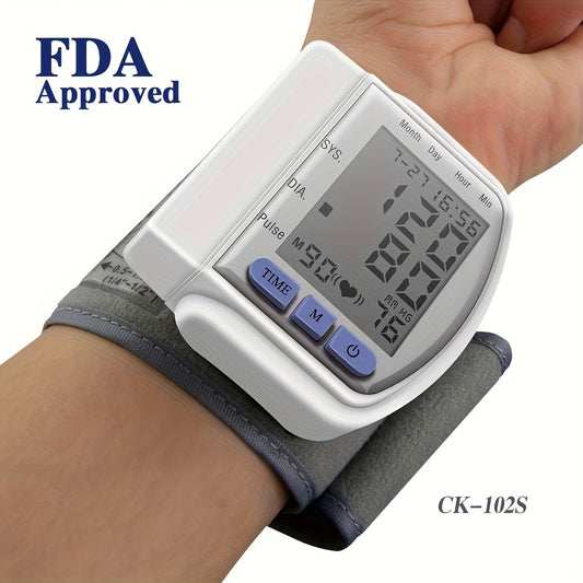 Accurate Blood Pressure Monitoring At Home: Wrist Blood Pressure Monitor With Large LCD Display & Carrying Case